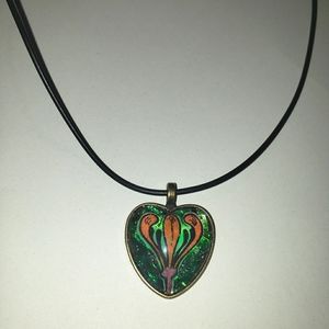 Art Nouveau hand drawn necklace pendant
